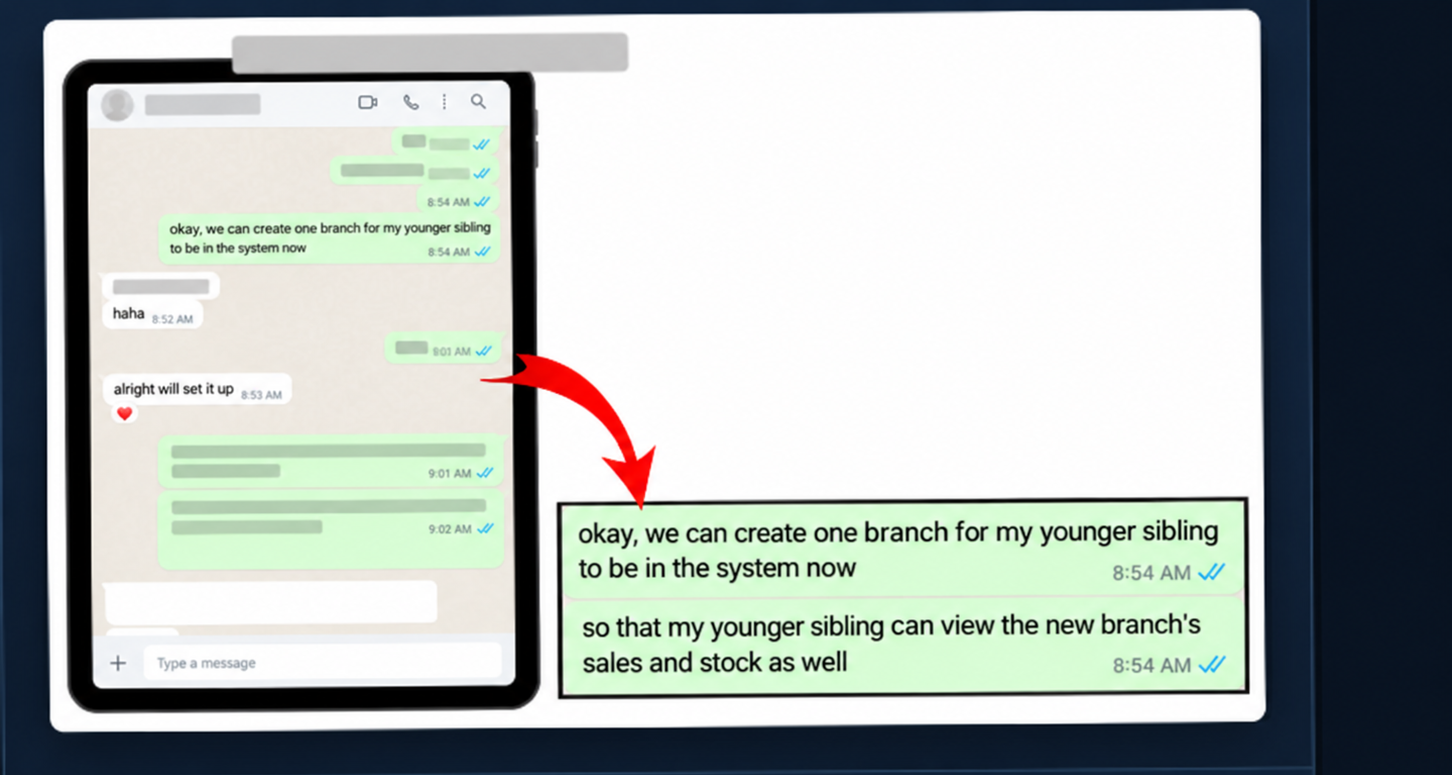 English Webmax multi-branch customer screen with workshop names censored